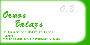 ormos balazs business card